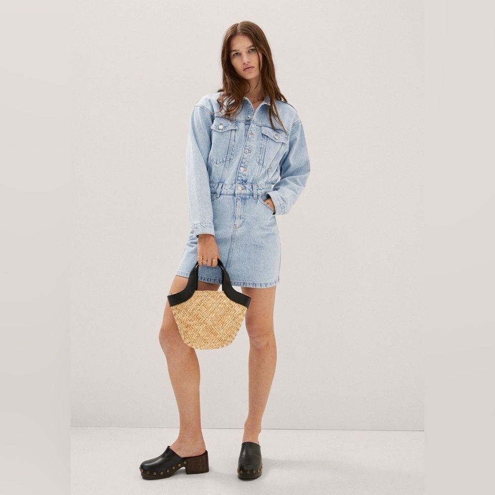 MANGO • DENIM DRESS WITH POCKETS • NWT - Picture 1 of 14